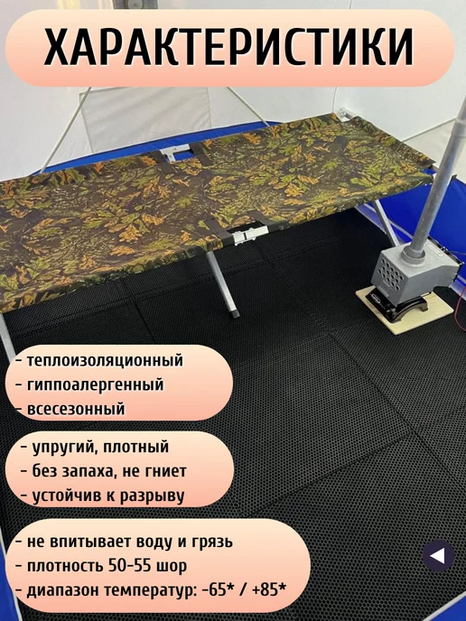Пол для палатки 240х240 см черный, и шатра, фото 5