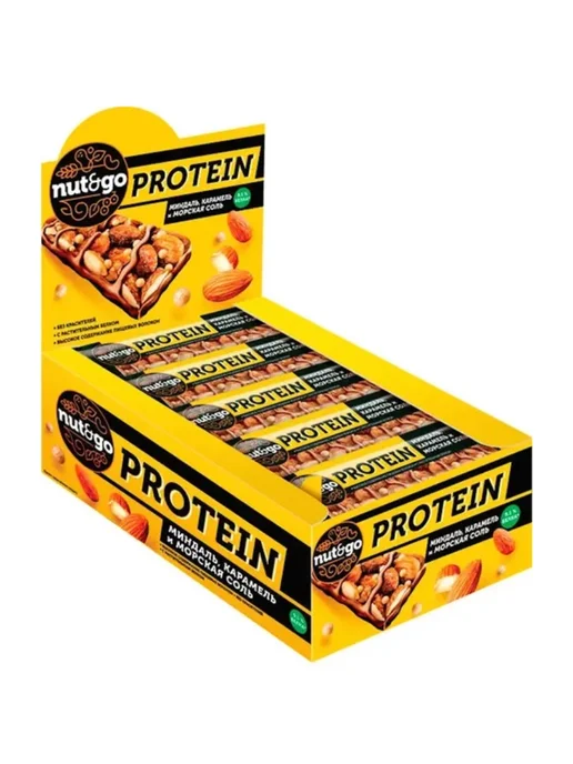 КДВ Протеиновые злаковые батончики Nut and go Миндаль Арахис, 18 шт, фото 5