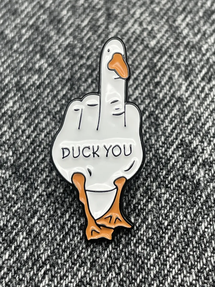 Значок Duck you металлический