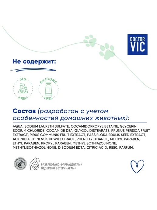 Doctor VIC Шампунь концентрат для глубокой очистки шерсти собак и кошек…, 250 мл, фото 3