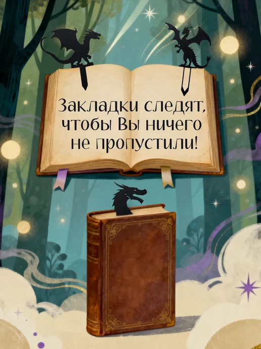 Этерия Набор сказочных закладок 3 штуки, черный, фото 4