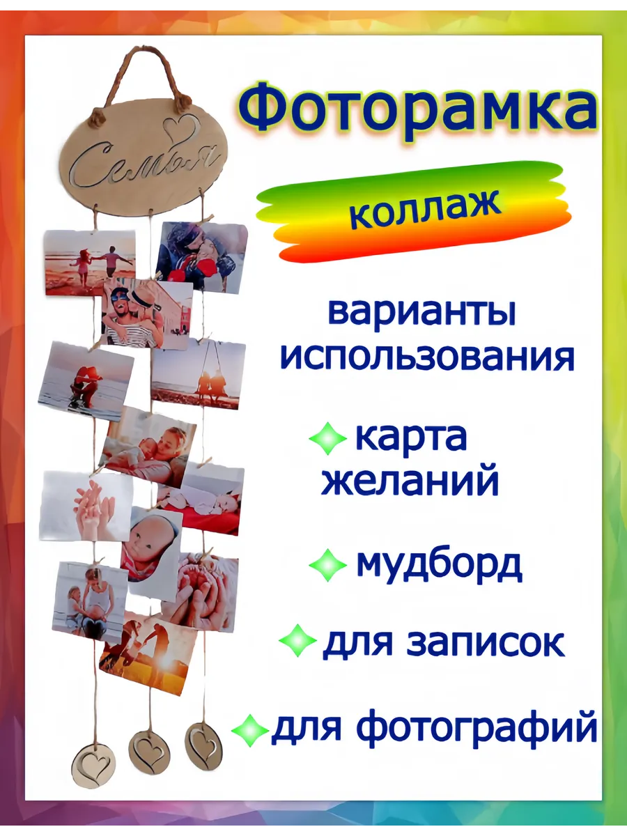 Рамка для фото коллаж Семья