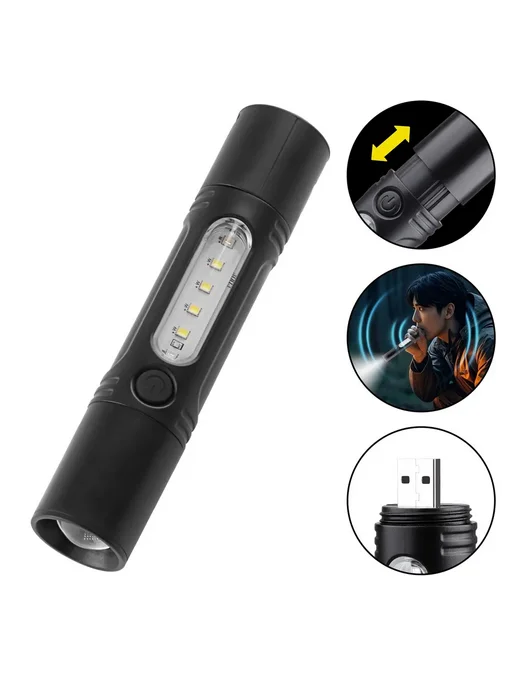 MigMax Мощный светодиодный аккумуляторный фонарик ручной F-030, вариант, фото 5
