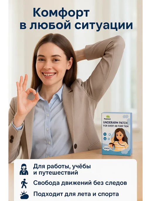 SWAGA Вкладыши прокладки от пота для подмышек 10 штук, 10 шт, фото 3