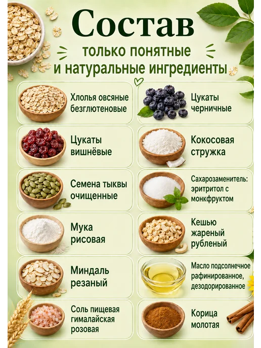 ЭТОНОВО Гранола без сахара ягодная без глютена, готовый завтрак, вариант, фото 2