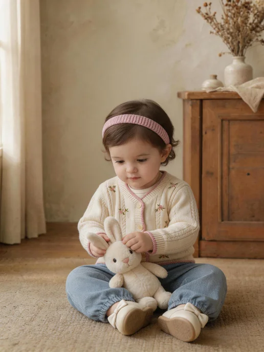 Bafanou Кардиган для малышей Цветочный, оранжевый, фото 5