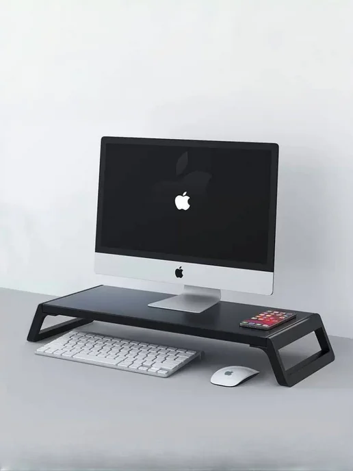 СОВА НА БАЛКОНЕ Подставка для монитора с USB-хабом, чёрный, черный