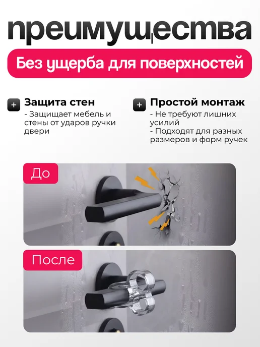 CARING PANDA Стоппер ограничитель на дверную ручку силиконовый, вариант, фото 2