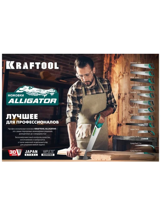 Ножовка для быстрого реза сырой древесины KRAFTOOL CAMP, черный, фото 7