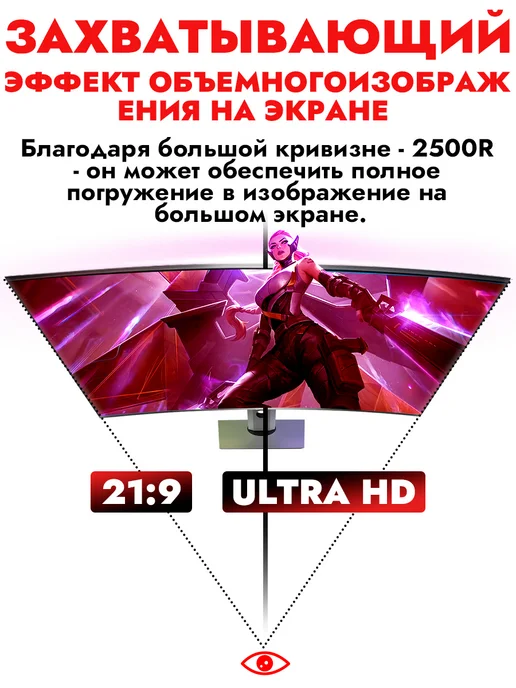 Монитор 40" Игровой изогнутый экран 5K, Панель LG, вариант, фото 5