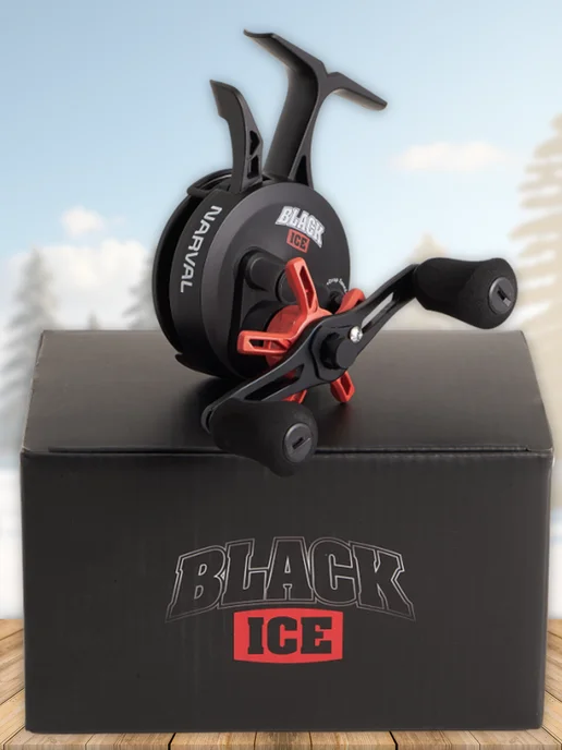 Narval Зимняя катушка Frost Black Ice 2.5 1 3+1BB RED, черный, фото 2