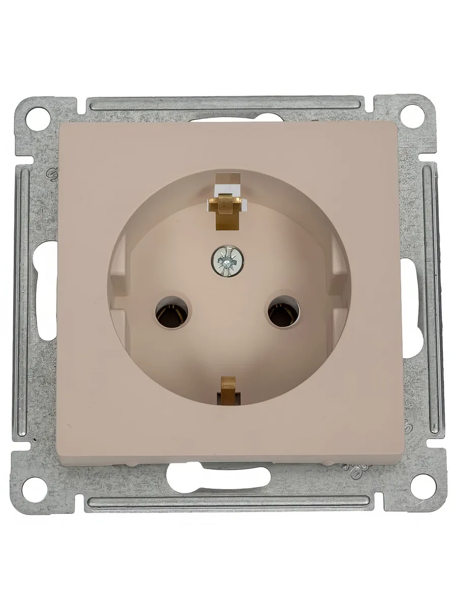 Розетка Systeme Electric Atlasdesign песочный, с