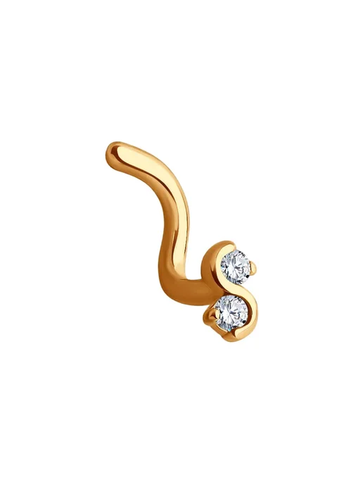 DIAMANT-ONLINE Золотой пирсинг с фианитом, золотой