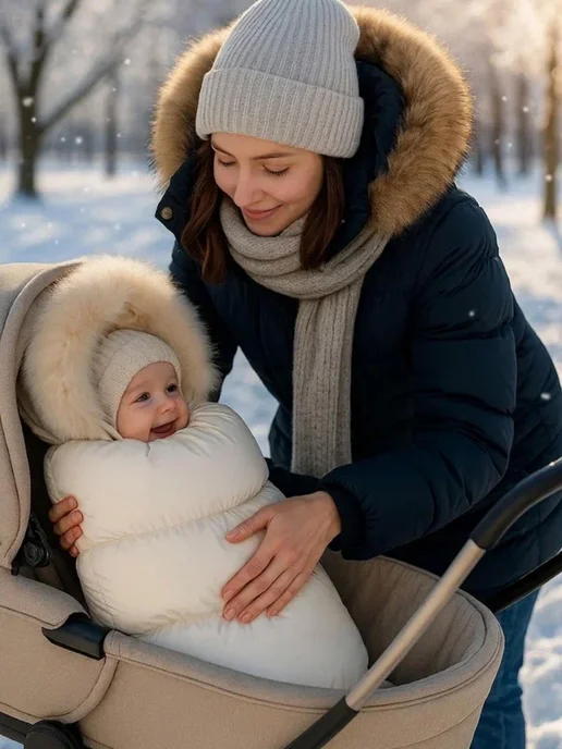 Eco Line Fabric Конверт на выписку зима для новорожденных, белый, фото 7