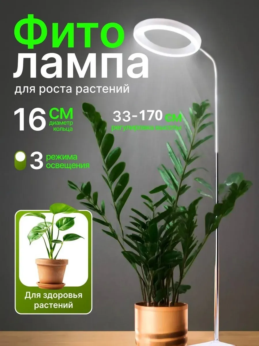 Фитолампа для растений полного спектра кольцевая