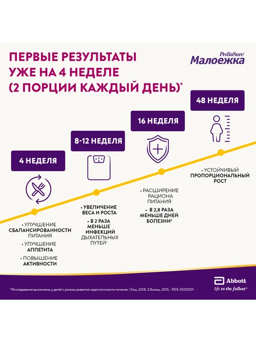 PEDIASURE Питание детское Малоежка шоколад 200 мл х 4 шт, 400 г, фото 6