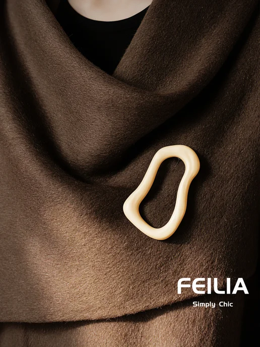 FEILIA Брошь золотистая матовая, золотой, фото 2