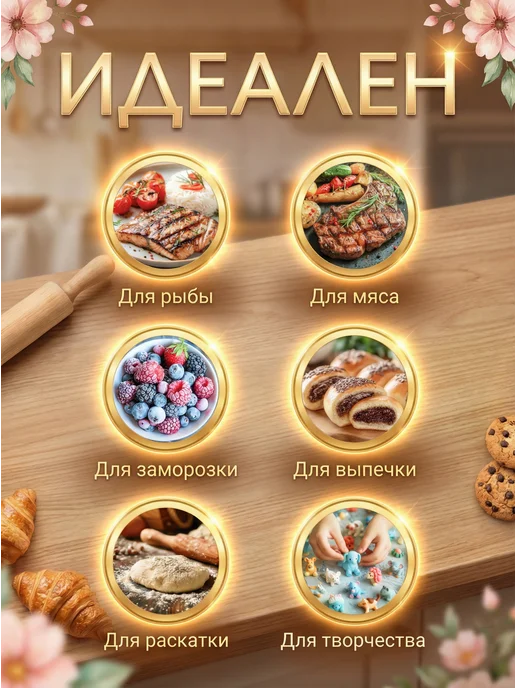 Сдоба Силиконовый коврик для выпечки и раскатки 60х40 см с ножом, 30x40 см, фото 4