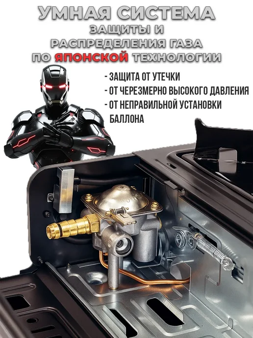 HGA Professional Газовая плита портативная Пламя BDZ-155A, 2.5 кВт, черный, фото 6