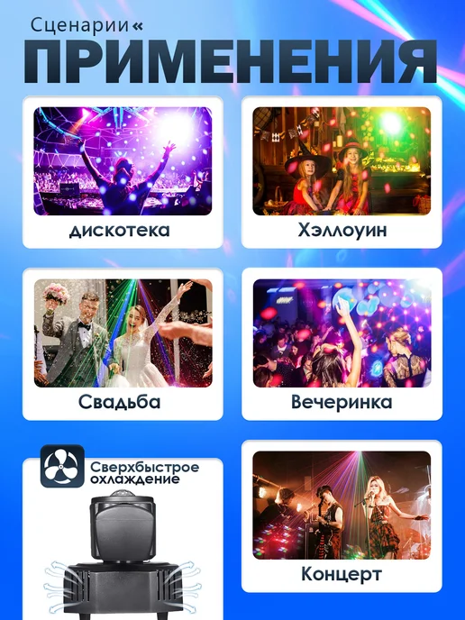 Nabaylee 4-в-1 лазерная светомузыка, цветомузыка, черный, фото 5
