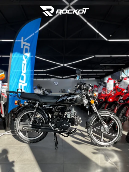 ROCKOT Мопед бензиновый ALPHA CLASSIC (без ПТС), черный, фото 5