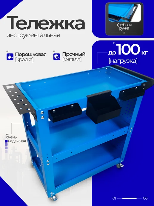 Лазерное дело Тележка инструментальная Стандарт, синий