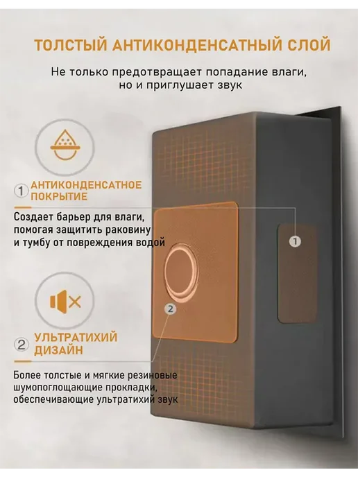 Warwolf Мойка для кухни нержавеющая сталь 50*50cm, черный, фото 4
