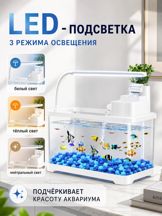 ili Мир Аквариумов Аквариум для рыб 13 литров готовый комплект, белый, фото 5
