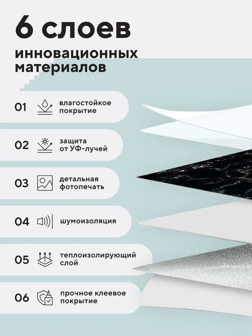 Conflate Фартук кухонный на стену самоклеящийся 3000*600мм панель ПВХ, черный, фото 3