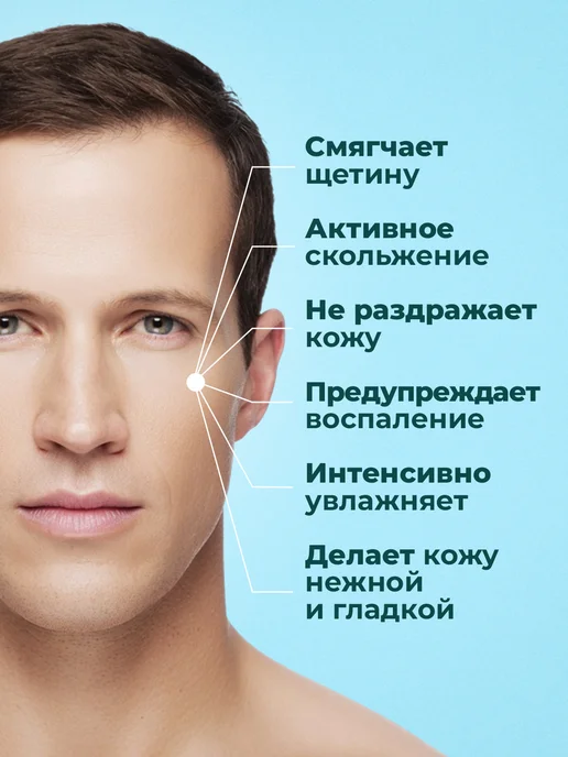 NUZHNOE Мужской увлажняющий гель для бритья чувствительной кожи, 600 мл, 3 шт, фото 3