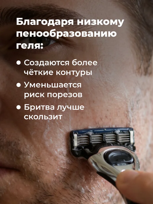NUZHNOE Мужской увлажняющий гель для бритья чувствительной кожи, 600 мл, 3 шт, фото 4