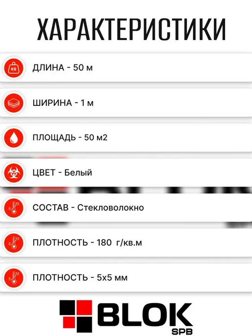 Oxiss Сетка фасадная 5*5 180 г м2 (1х50м) стеклотканевая белая, 5x5, 180 г, фото 2