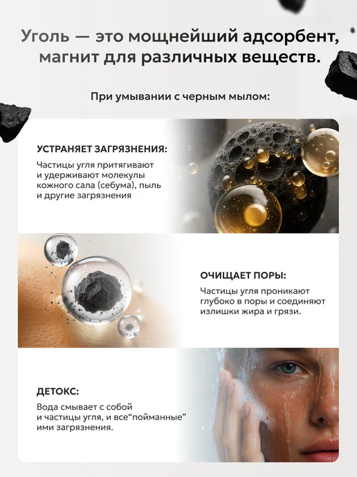 Laureco Угольное мыло от прыщей для лица и тела 1 шт, 1 шт, фото 3