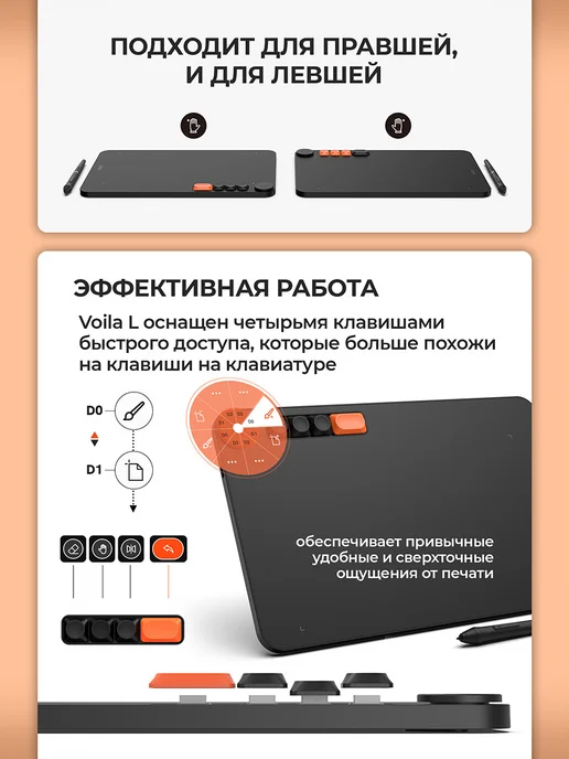 VEIKK Графический планшет для компьютера со стилусом, черный, фото 4