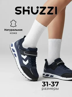 Спортивные кроссовки из натуральной кожи Shuzzi. Цвет синий. Вид 1.