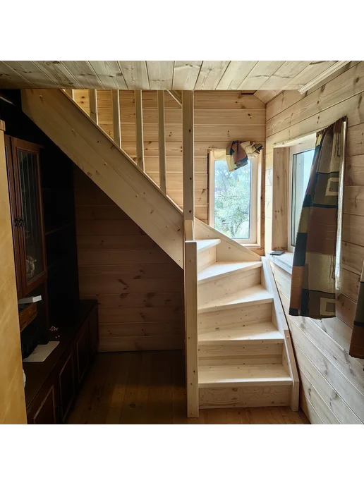 StairShop Лестница деревянная межэтажная проем 770х2447 мм (левая), 1150x1525 мм, фото 5
