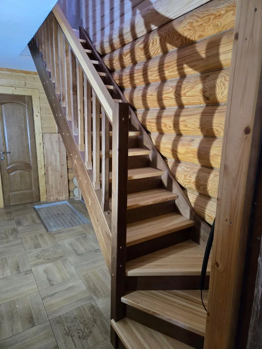 StairShop Лестница деревянная межэтажная проем 770х2447 мм (левая), 770x2080 мм, фото 6