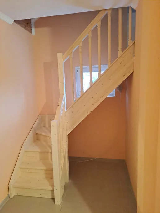 StairShop Лестница деревянная межэтажная проем 770х2447 мм (правая), 1150x1525 мм, фото 7