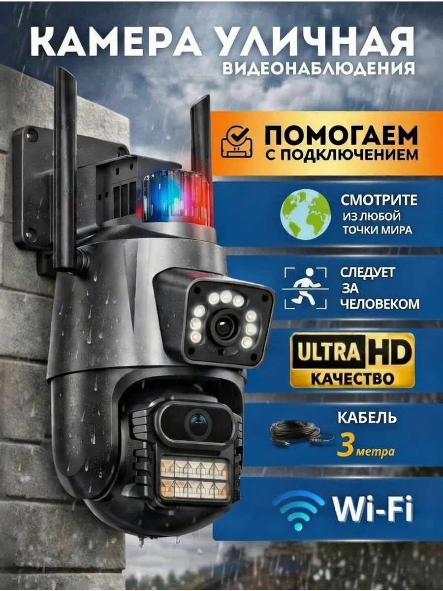 Камера видеонаблюдения Wi-Fi уличная через телефон
