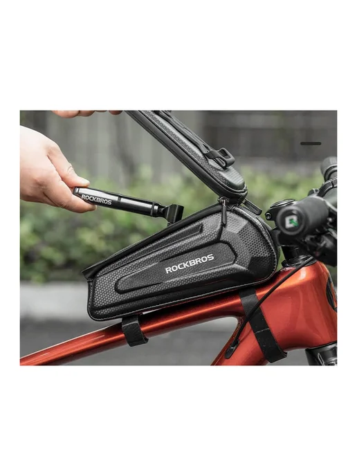 Rockbros Велосумка 1.5 L на раму черная с резиновым держател, 1,5 л, фото 4