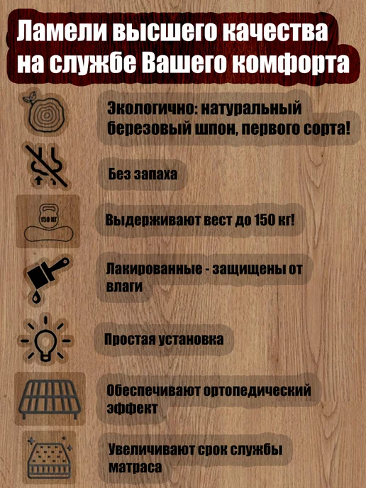 Ламели Шоп Ламель мебельная 735 50 8 3 шт, держатели в наборе 6 шт, 3 шт, 6 шт, фото 3