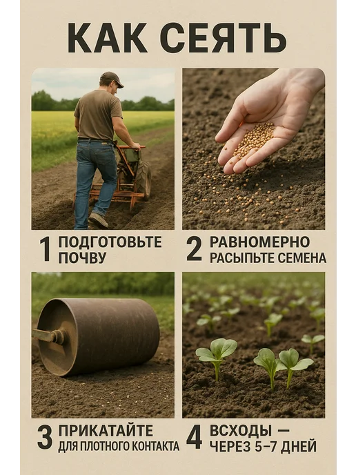 Горчица семена сидерат 1 кг, 1 кг, фото 6
