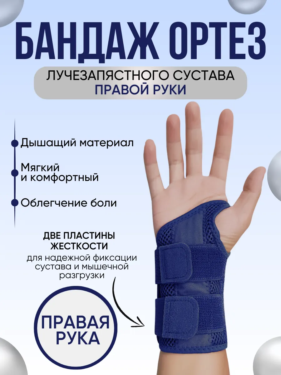Бандаж на лучезапястный сустав руки напульсник правый