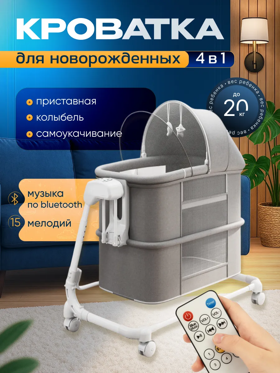 Кроватка приставная люлька для новорожденных