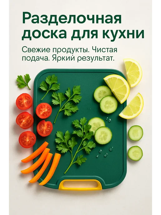 ded Moroz 2 разделочная доска кухонная антискользящая большая удобная, зеленый, фото 4