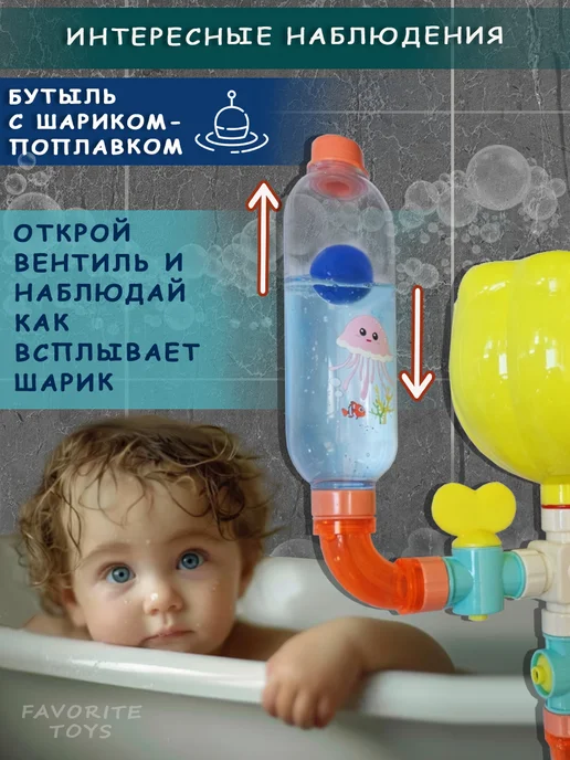 Favorite Toys Игрушка для купания в ванной фонтан на присосках, голубой, фото 3