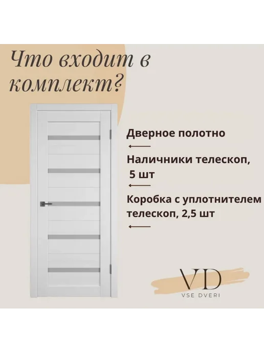Маероль Межкомнатная дверь ПВ2 бежевая 80х200 комплект, вариант, фото 2