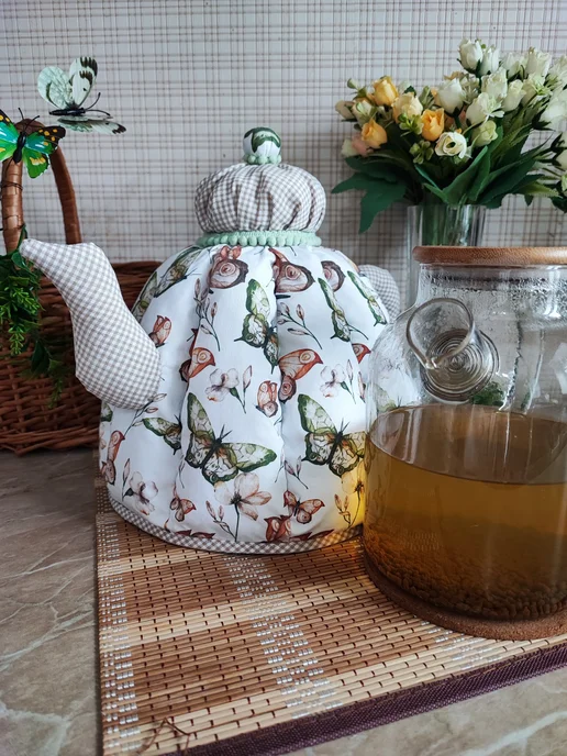 Sova.NN Грелка на чайник "Розовый луг", серый, фото 2