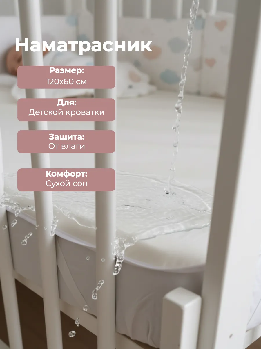 Клеёнка в детскую кроватку 120х60