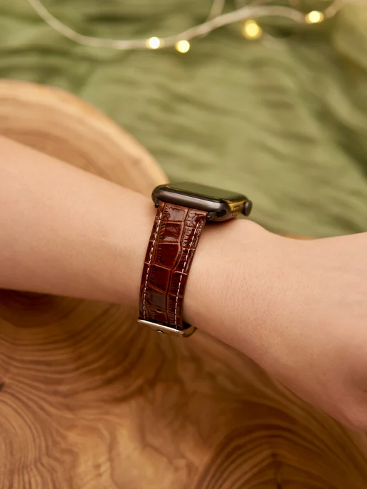 Ремешок для Apple Watch 38 40 41 кожаный браслет, коричневый, фото 7